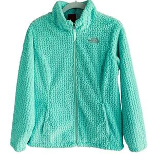 Girl's THE NORTH FACE Size L  14 - 16  Jacket Full-Zip Mint Green Fleece Pockets